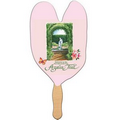 Caladium Leaf Stock Shape Fan w/ Wooden Stick